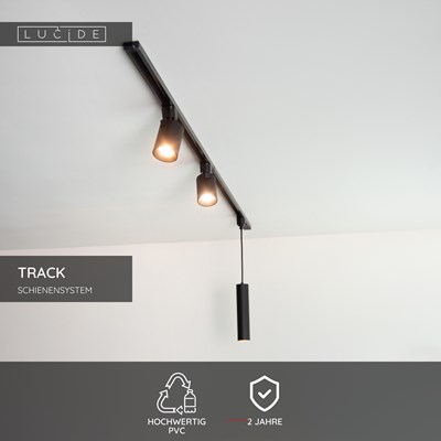 Lucide TRACK Endeinspeiser - 1-Phasen Stromschiene / Schienensystem - Einzel - Schwarz (Verlängerung)
